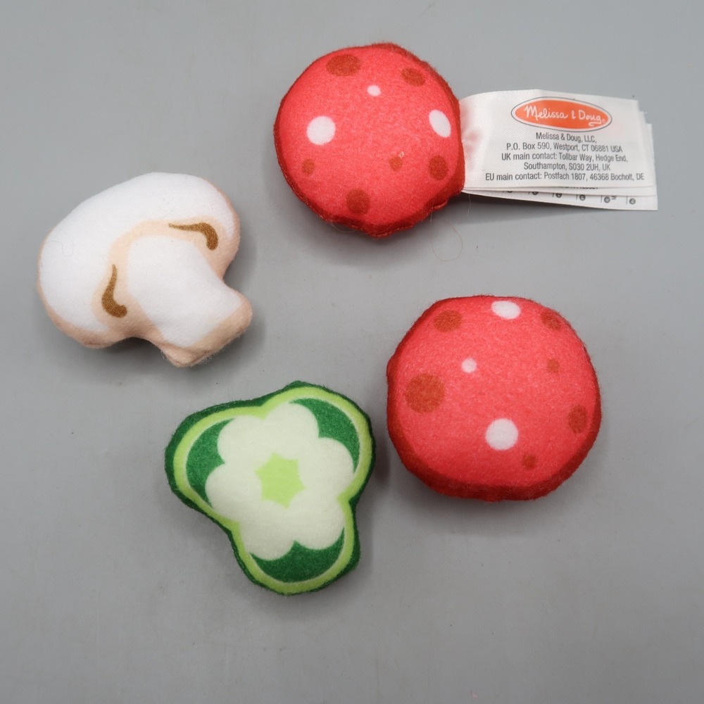 Melissa and Doug Pizza Toss Replacement Plush Toppings 4pcs